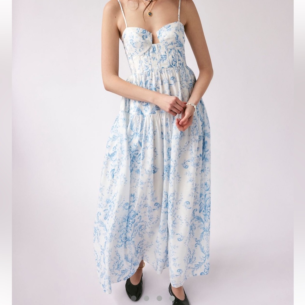 Maison Armory Blue Rococo Windsor Maxi Dress